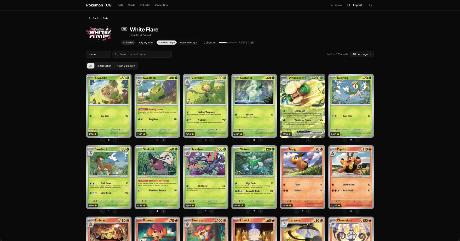 Pokemon TCG Tracker screenshot